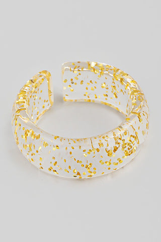 Gold Glitter Resin Stretch Ring