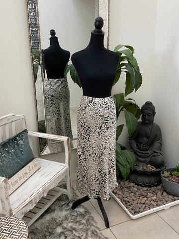 High waist leopard print maxi skirt