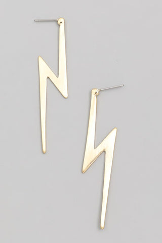 Metallic Lightning Gold Earrings