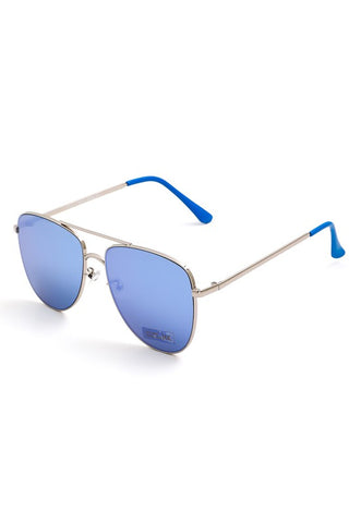 Mirrored Silver and Blue Aviators